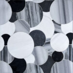 Overlapping Circles - Black Stone Mosaic Interlocking Tile