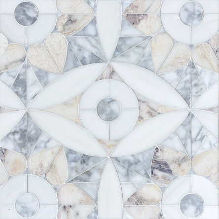 Moroccan Heart Purple Interlocking Stone Mosaic Tile