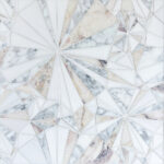 Diamond Starburst Pattern in Purple Interlocking Stone Mosaics-