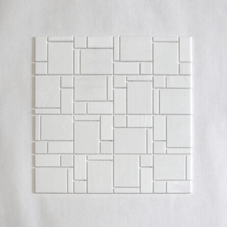 B-Square White Glass Mosaic Tile