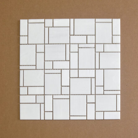 B-Square White Glass Mosaic Tile