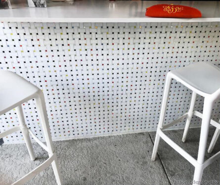 Sprinkles Bright White Basketweave Glass Mosaic Tile