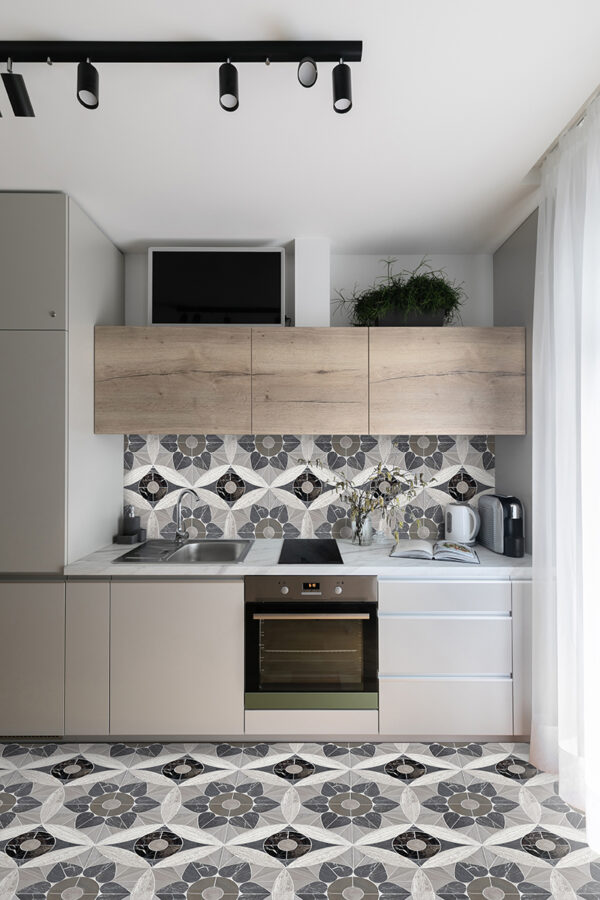 Moroccan Heart Pattern in Brown Interlocking Stone Mosaic Tile