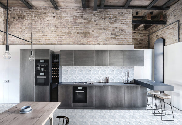 Moroccan Hear in Grey Interlocking Stone Mosaic Tile