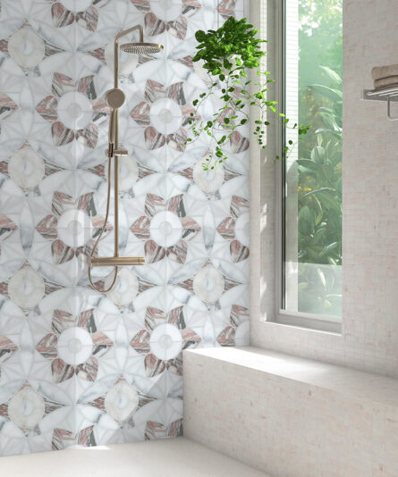 Moroccan Heart Pink Stone Mosaic