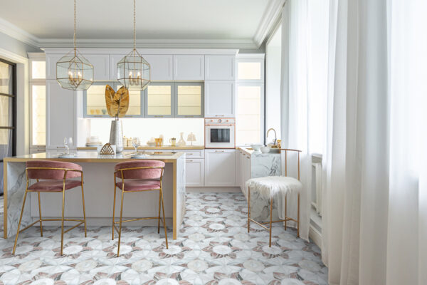 Moroccan Heart Pink Stone Mosaic