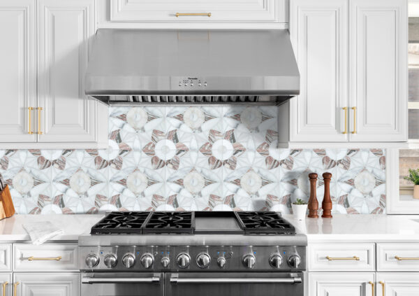 Moroccan Heart Pink Stone Mosaic