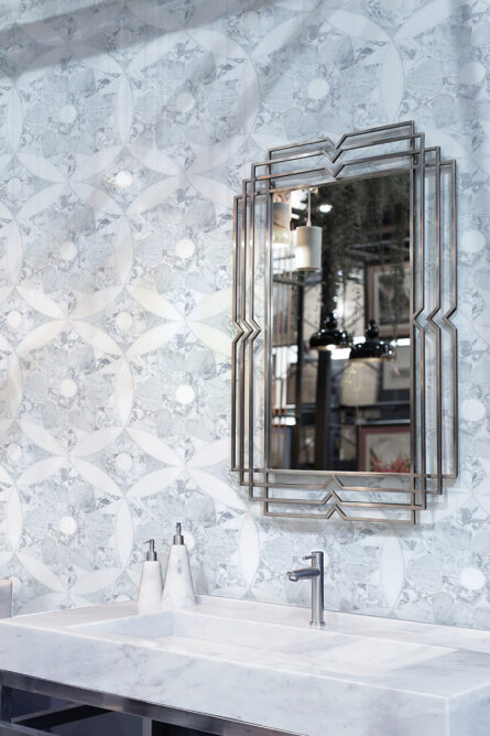 Moroccan Hear in Grey Interlocking Stone Mosaic Tile