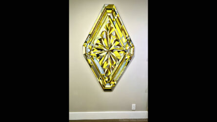 Canary Yellow Diamond Mosaic Artwork