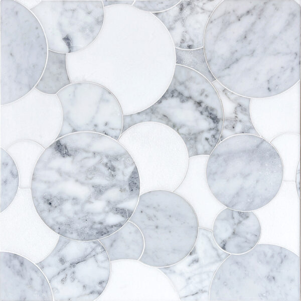 Overlapping Circles - Grey Stone Mosaic Interlocking Tile