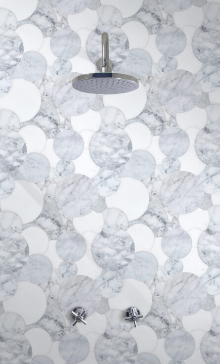 Overlapping Circles - Grey Stone Mosaic Interlocking Tile
