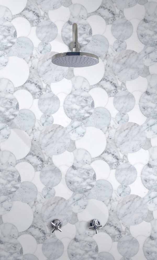 Overlapping Circles - Grey Stone Mosaic Interlocking Tile