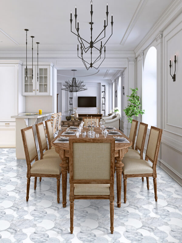 Overlapping Circles - Grey Stone Mosaic Interlocking Tile