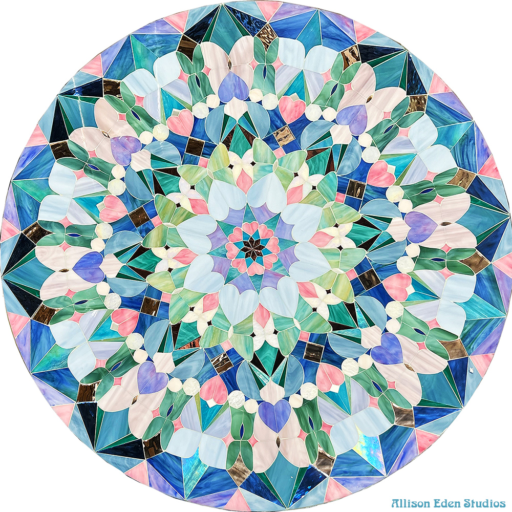 Allison Eden Studios Kaleidoscope Project Glass Mosaic Artwork wm