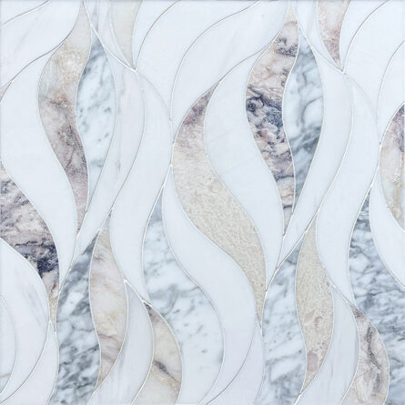 Waves- Purple- Stone interlocking Mosaics Tile