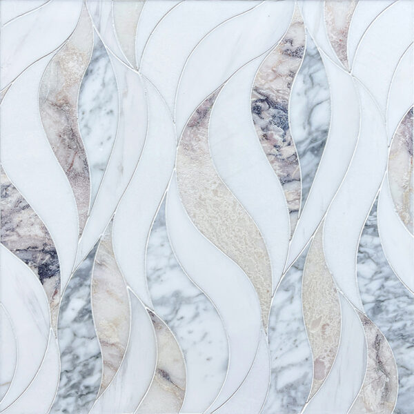 Waves- Purple- Stone interlocking Mosaics Tile