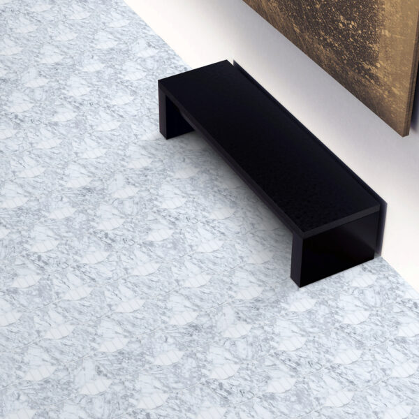 Smile Grey Interlocking Stone Mosaic Tile- Carrara L, Thassos H & Statuary P