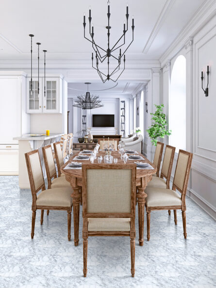 Smile Grey Interlocking Stone Mosaic Tile- Carrara L, Thassos H & Statuary P