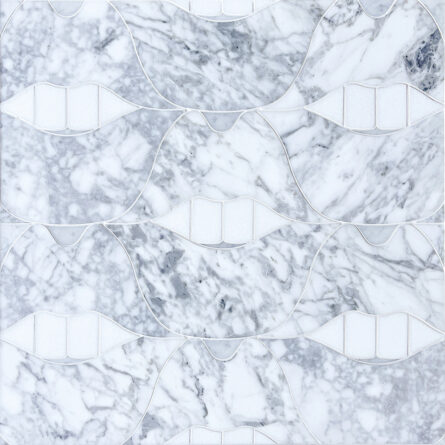 Smile Grey Interlocking Stone Mosaic Tile- Carrara L, Thassos H & Statuary P