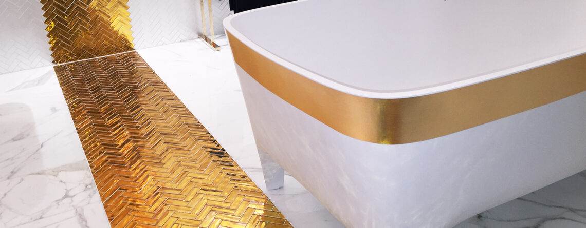 Allison Eden Studios gold mirror Herringbone wm