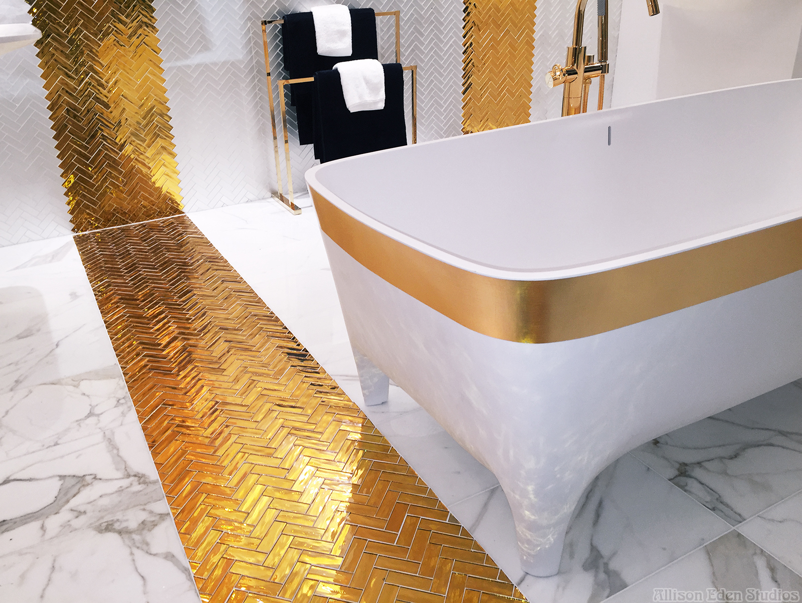 Allison Eden Studios gold mirror Herringbone wm