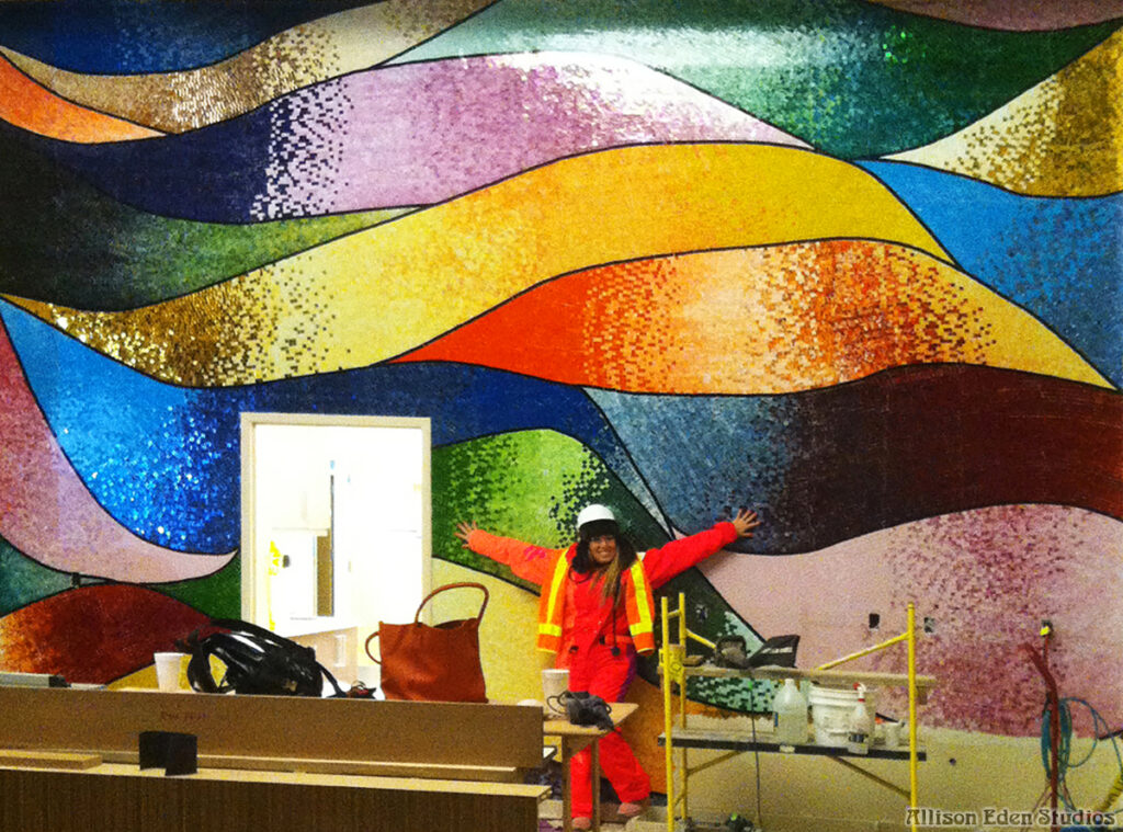 alaska healthcare glass art installation
