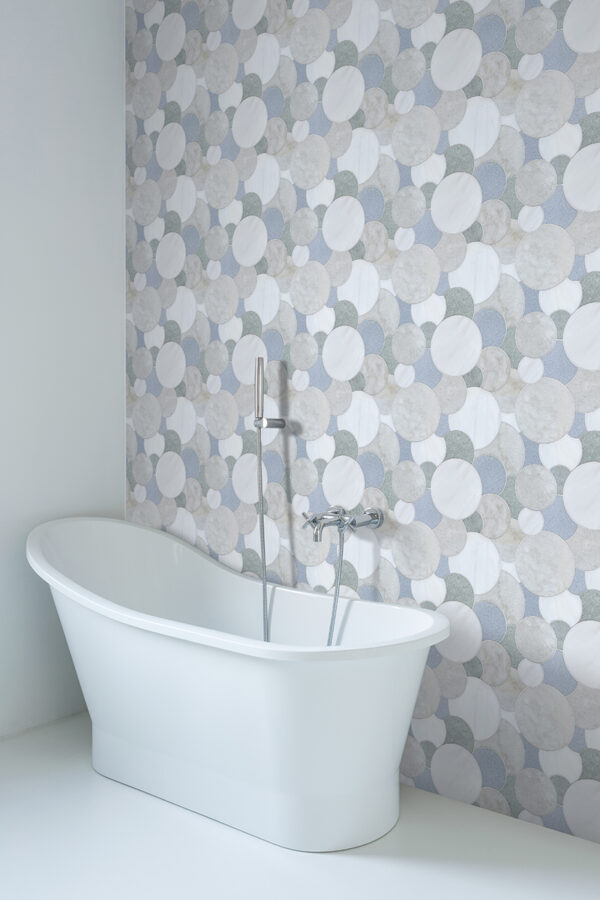 Overlapping Circles - Green Stone Mosaic Interlocking Tile