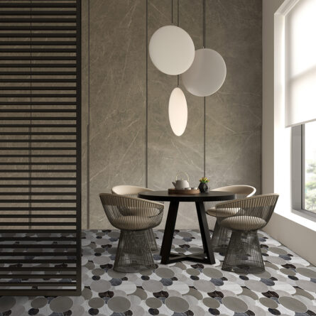 Overlapping Circles- interlocking stone mosaic tile