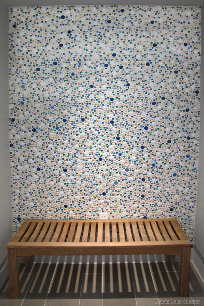 custom glass bubble mosaic wall beach club spa
