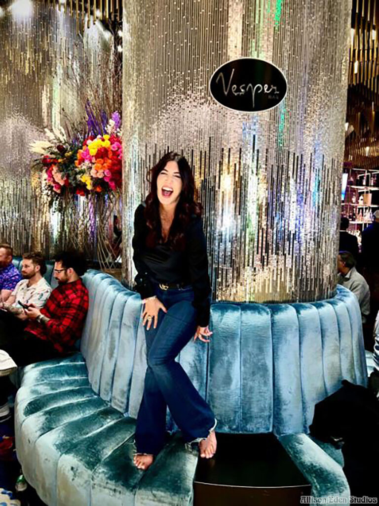 custom mirror mosaic columns vesper bar cosmopolitan las vegas allison eden studios Julie London