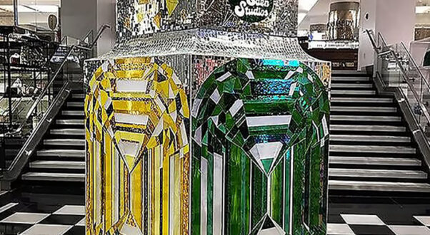 Allison Eden Studios Diamond Perfume Bottle Sculpture at Bloomingdales NYC