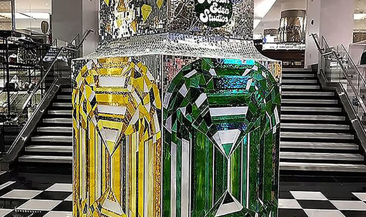 Allison Eden Studios Diamond Perfume Bottle Sculpture at Bloomingdales NYC