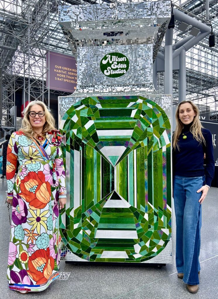 Allison Eden with Diamond Perfume bottle with Dalia Forman at BDNY at Javits Center NYC,