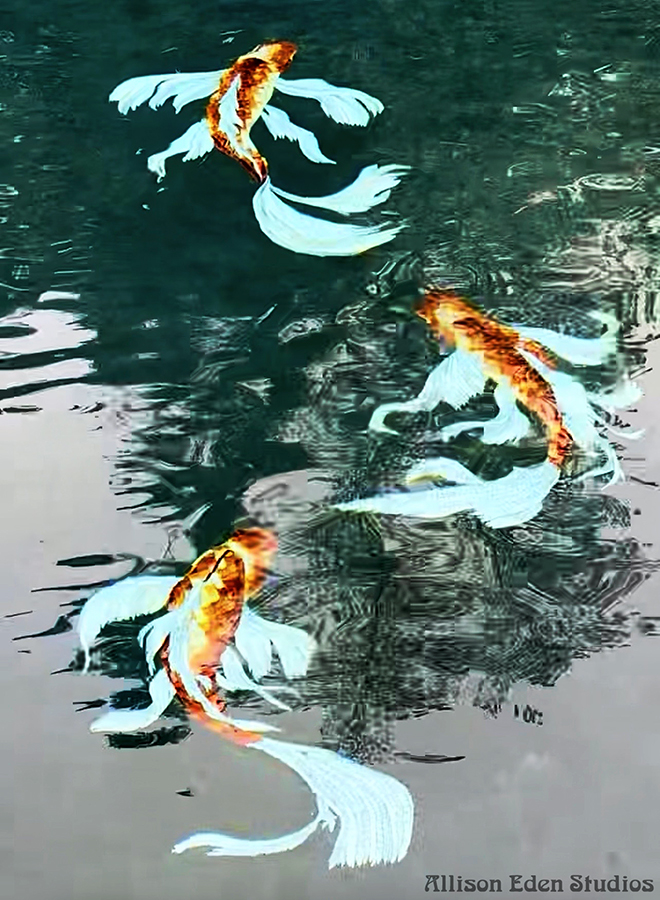 Allison Eden Studios Koi Fish Mosaic in Pool