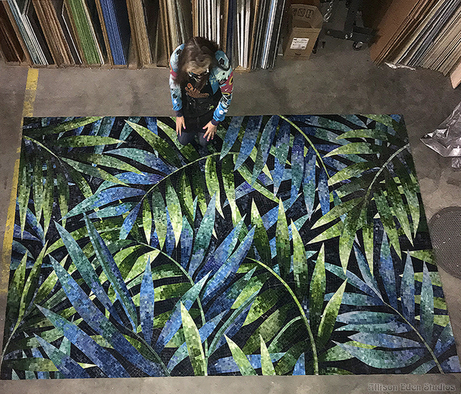 allison eden handcrafting checking zero repeat mosaic art palm leaf
