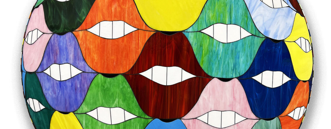 Allison Eden Studios SMILE Lips Fun Ball 42 inch round Artwork wm