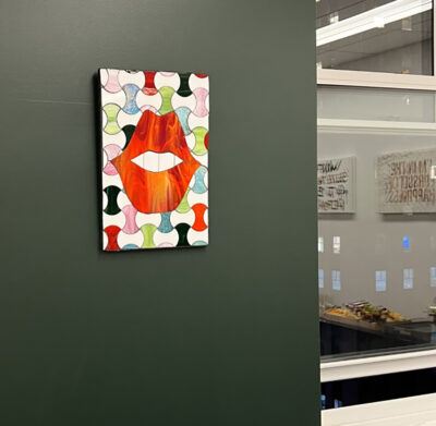 Allison Eden Studios SMILE Lips glass mosaic art at Sedholm Law