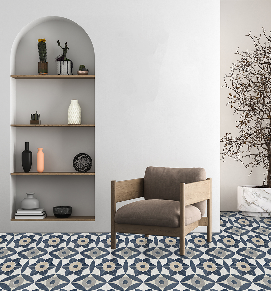 Allison Eden Studios Stone Creme Moroccan Mosaic Commercial Flooring