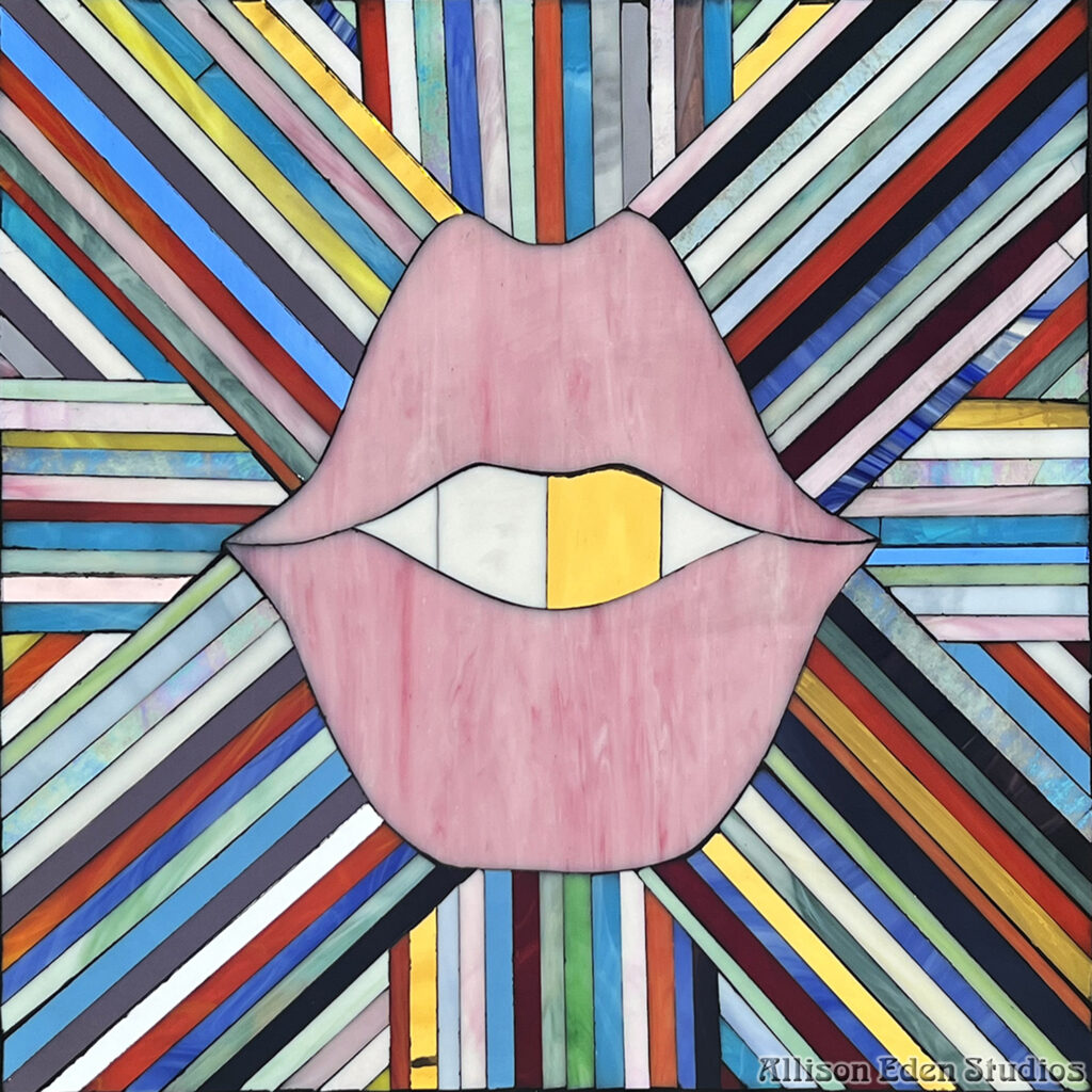 Allison Eden Studios Sunburst Smile Lips Artwork 20 X 20 inch