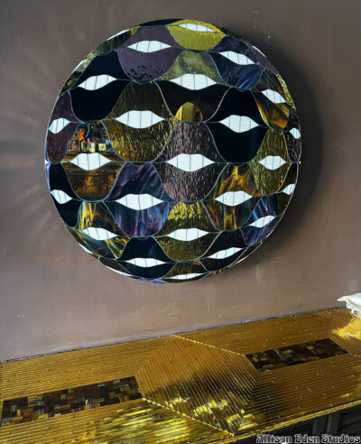 Allison Eden Studios glass mosaic SMILE Fun Ball dining room (1)