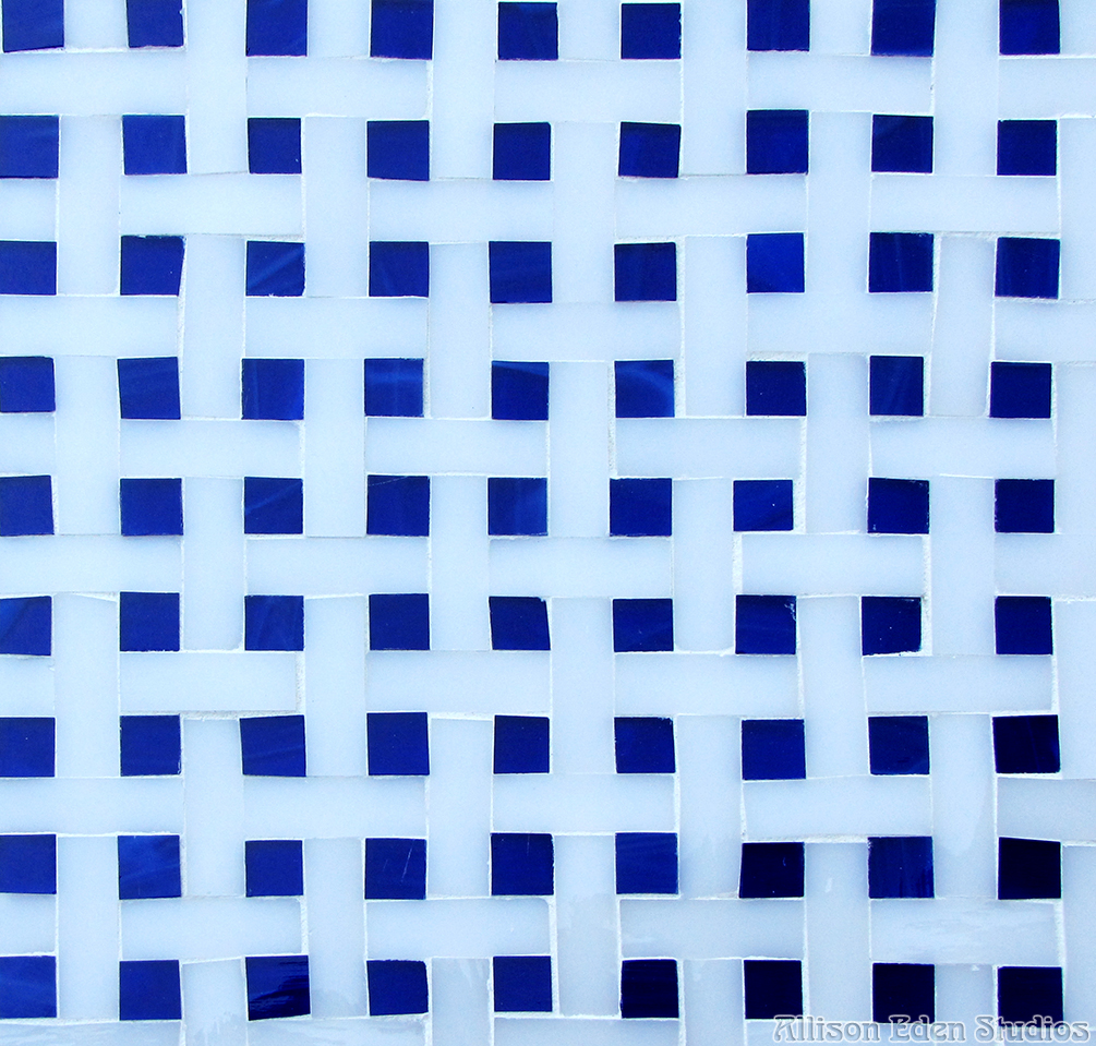 Allison Eden Mini Basketweave white cobalt 12 X 12