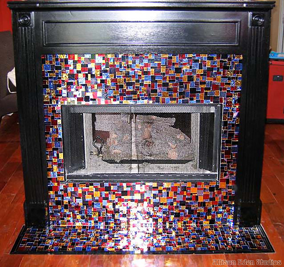 Allison Eden Studios Mini BlockArt fireplace wm