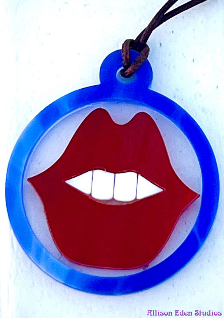 Allison Eden Studios SMILE necklace red white blue jewelry