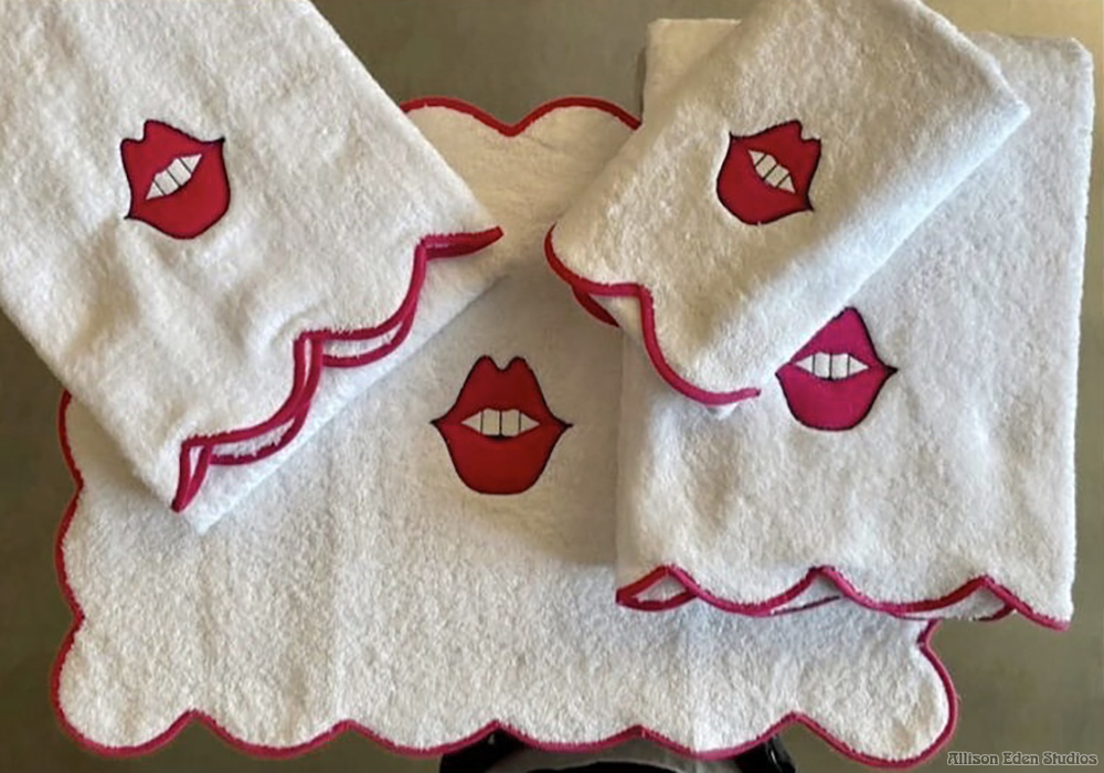 Allison Eden Studios Smile lips towels white red teeth dentist medical