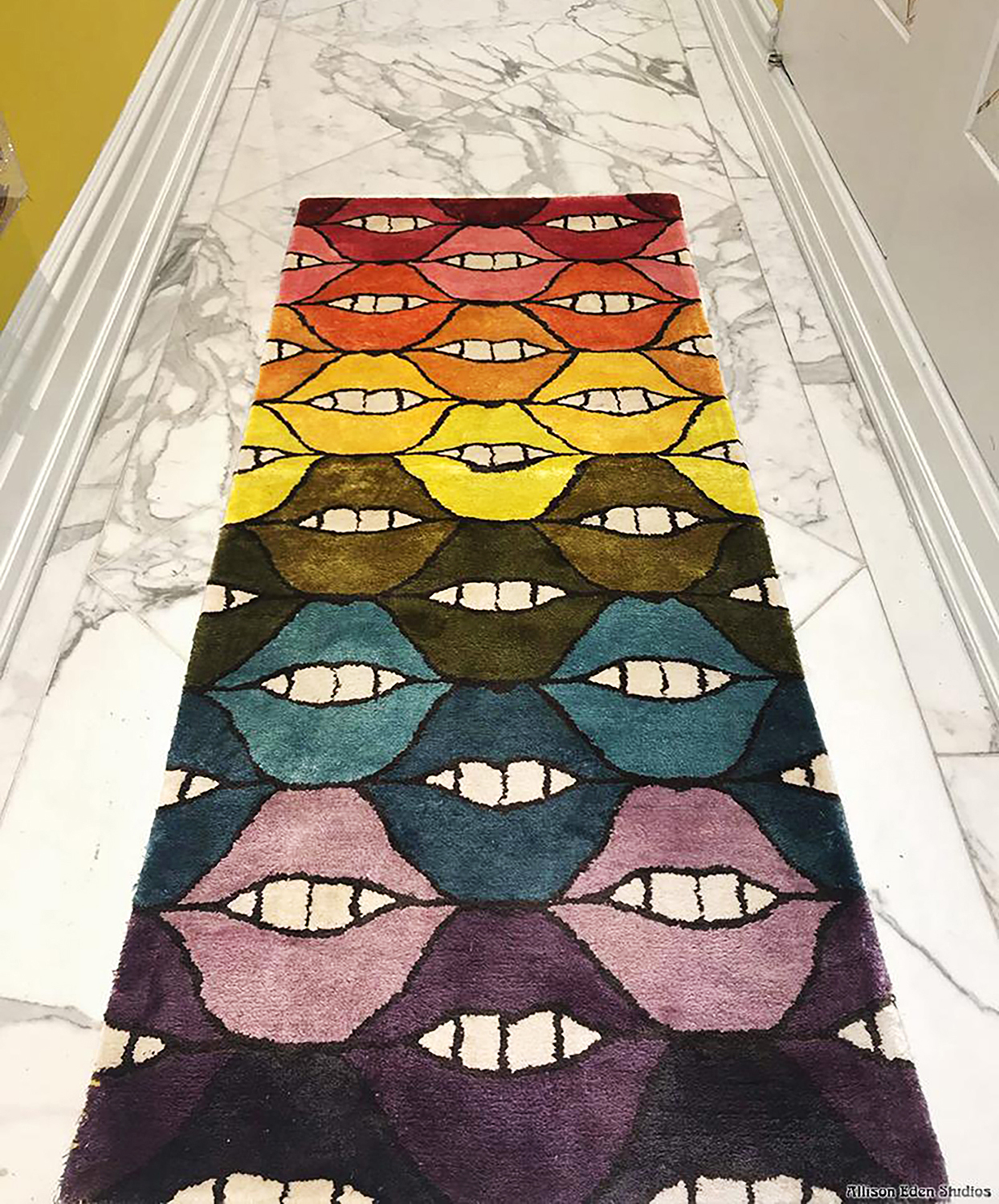 Allison Eden Studios Smiles Lips rainbow carpet