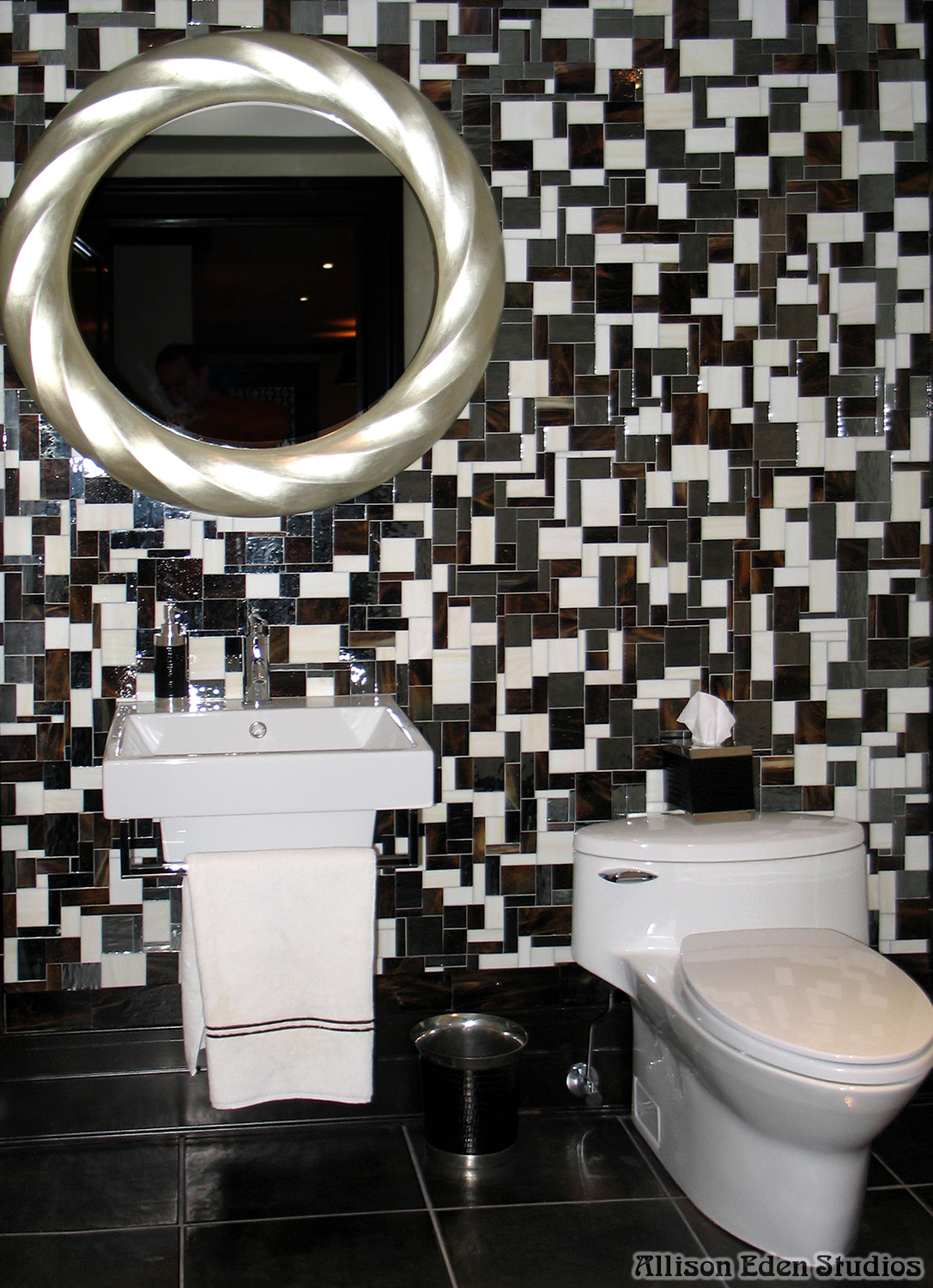 Allison Eden Studios bone choc mirror BlockArt Bath
