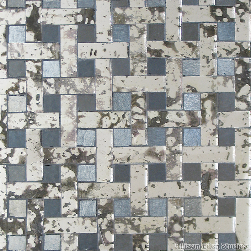 Allison Eden Basketweave AntiqueMirrorGunMetalSilver