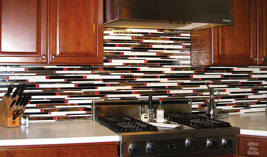 Allison Eden Studios Barcode Tabasco kitchen backsplash