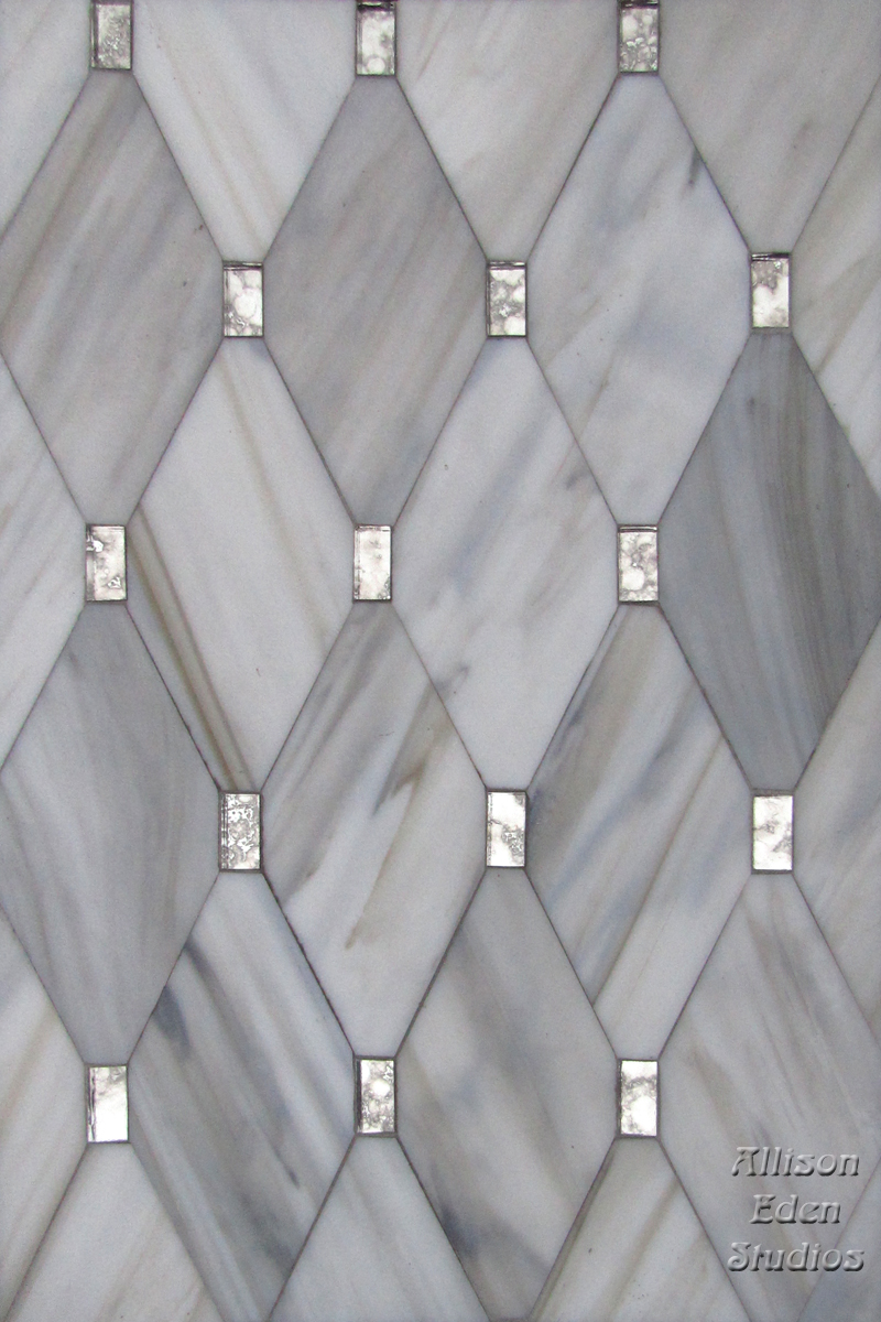 Allison Eden Studios Diamonds and Dots Gray Antique Mirror wm