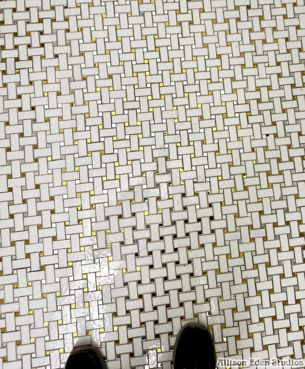 Allison Eden Studios Mets silver gold basketweave floor 2 wm